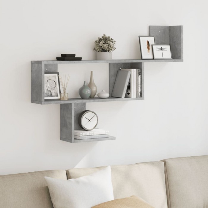 vidaXL Raft de perete, gri beton, 100x15x70 cm, lemn prelucrat 853194