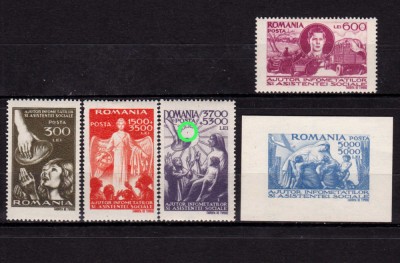 ✅Romania 1947 LP 207 / MH + LP 208 / MNH &amp;quot;Seceta&amp;quot; , serie VARIETATE pe o marca+ colita foto