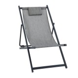 Scaun camping Lisa Grandio Mob, pliant, structura metal, gri + negru, 61 x 97 x 92 cm