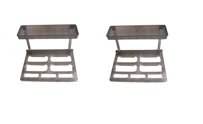 Set 2 rafturi organizatoare pentru baie, bucatarie Asobeage, plastic