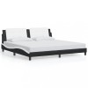 Cadru de pat fara saltea Zadar negru si alb 200x200cm piele artificiala