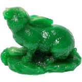 Iepure jad Feng Shui, remediu pentru &icirc;nțelegere, statueta verde 85 mm