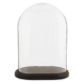 Cumpara ieftin Platou decorativ lemn cupola sticla 32x21x42 cm