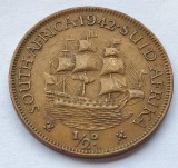 312. Moneda Africa de Sud 1/2 pence 1942