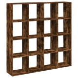 Cumpara ieftin Biblioteca, stejar fumuriu, 137,5x29x137,5 cm, lemn prelucrat