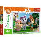 Puzzle Trefl 60 piese 44 Cats - Jocul Pisicilor, pentru copii 4+