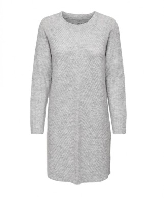 Rochie tricotata Only Onlcarol L S Knt Noos, gri, marime S - OUTLET foto