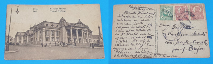 Carte Postala veche circulata anul 1920 Jassy - Iasi - Teatrul National