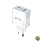 Incarcator Retea BWOO BO-CDA133 40W 3A 1 x USB-A - 2 x USB-C Alb