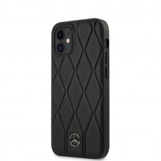 Husa Mercedes din Piele pentru iPhone 12 Mini 5.4&amp;quot;, New Wave Line Collection, Negru foto