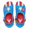 Saboti Copii Crocs Captain America Echo Clog Albastru/Alb Jibbitz - Confortabili, Usori, Croslite