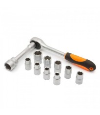 Set chei tubulare cu clichet 12buc 1/2&amp;quot; 10-24mm Crom-Vanadiu HANDY foto