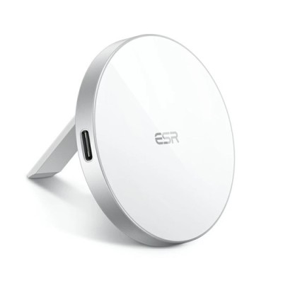 Incarcator Wireless Compatibil MagSafe cu Suport - ESR HaloLock - White foto