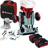 Einhell TP-RO 18 Set Li BL PXC + Twinpack - Masina de frezat 6 8 mm + Set 2 acumulatori Li-Ion 18 V 4 Ah