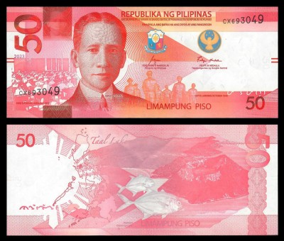 FILIPINE █ bancnota █ 50 Piso █ 2023 █ P-231 █ UNC █ necirculata foto