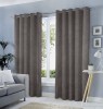 Draperie tip tesatura in cu inele gri, Madison, 150x210 cm, densitate 700 g/ml, Licio, 1 buc
