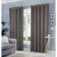 Draperie tip tesatura in cu inele gri, Madison, 150x220 cm, densitate 700 g/ml, Licio, 1 buc