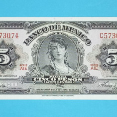 Mexic 5 Pesos 1963 'La Gitana' UNC serie: C573074