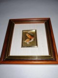 Miniatura cu rama Creazoni D&rsquo;Arte Italia Cromolitografie Litografie pe foita de aur Madona cu copil