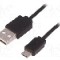 Cablu USB A mufa, USB B micro mufa, USB 2.0, lungime 1m, negru, QOLTEC - 50499