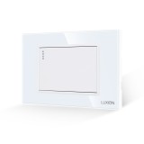 Intrerupator Simplu Mecanic LUXION cu Rama din Sticla, Standard Italian, 3M SmartElectro IntelligentHouse