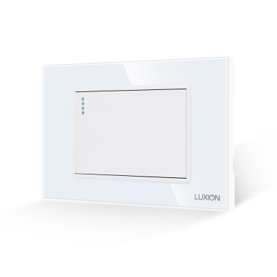 Intrerupator Simplu Mecanic LUXION cu Rama din Sticla, Standard Italian, 3M SmartElectro IntelligentHouse foto
