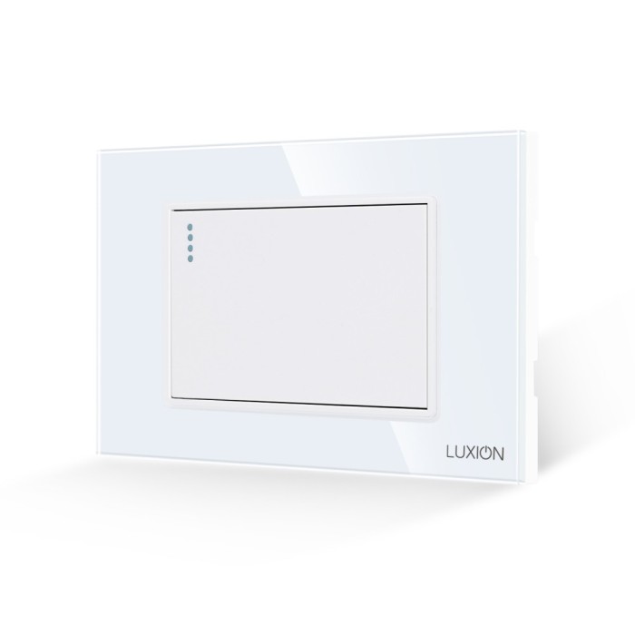 Intrerupator Simplu Mecanic LUXION cu Rama din Sticla, Standard Italian, 3M SmartElectro IntelligentHouse