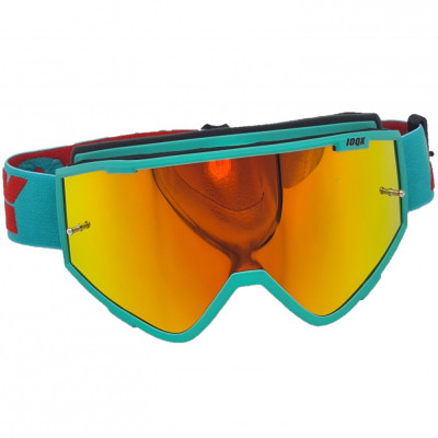 Ochelari unisex ski, snowboard, rama albastra, lentila multicolora, O22BM foto