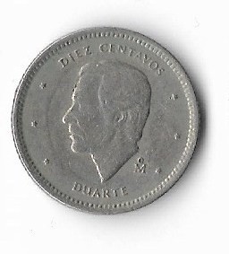 Moneda 10 centavos 1984 - Dominicana foto