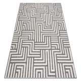 Covor SPRING 20421332 labyrinth sisal, buclat - cremă / gri, 140x200 cm, Dreptunghi