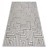 Covor SPRING 20421332 labyrinth sisal, buclat - cremă / gri, 140x200 cm