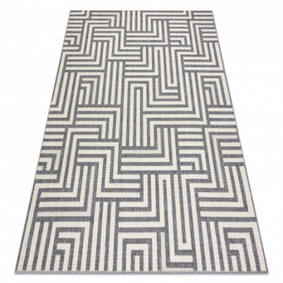 Covor SPRING 20421332 labyrinth sisal, buclat - cremă / gri, 200x290 cm foto
