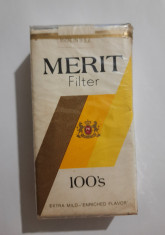 Pachet plin tigari MERIT - Made in USA - anii 1980 foto