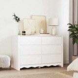 Cumpara ieftin Comodă cu sertare &quot;DRAMMEN&quot;, alb, 111x43x73,5 cm, lemn masiv pin