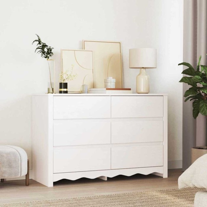 vidaXL Comodă cu sertare cu sertar Drammen Alb 111 x 43 x 73.5 cm 42003051