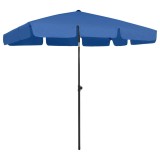 VidaXL Umbrelă de soare de plajă, albastru azuriu, 200x125 cm