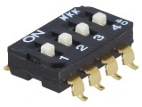 Comutator glisant SPST 0,025A/24VDC OFF-ON Poz: 4 SMT