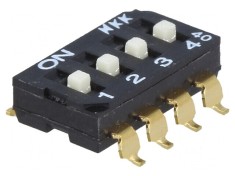 Comutator glisant SPST 0,025A/24VDC OFF-ON Poz: 4 SMT