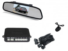 Senzori parcare + camera marsalier cu display in oglinda 4,3&amp;amp;quot; MCX 338 12v TopCars foto