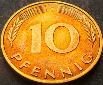 Moneda 10 PFENNIG - GERMANIA, anul 1993 *cod 1820 litera G / Karlsruhe foto