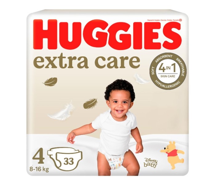 Scutece Huggies Extra Care 4 Jumbo, 8-16 kg, 33 buc