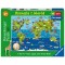Ravensburger - Puzzle mare de podea harta animalele lumii 60 piese