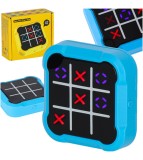 Joc electronic X si 0 4in1 cu LED, educativ si portabil, culoare albastr