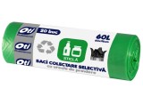 Saci Menajeri OTI pentru Colectare Selectiva, Sticla, Capacitate 60L, 76x60 cm, 20 Buc Rola, Culoare Verde, Articole Menaj
