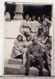 Bnk foto Col E Zwiediniek impreuna cu Cercetasele Romaniei - Horezu Valcea, Romania 1900 - 1950, Sepia, Militar