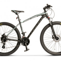 Bicicleta Mountain Bike CARPAT PRO C27225H, Roti 27.5inch, Echipare Shimano Altus 24 viteze, Frane Hidraulice Disc, Cadru Aluminiu (Negru/Verde)