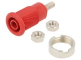 Soclu Banană 4mm 32A Roșu Nichelat 33mm