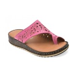 Papuci SHOOZY roz, EV28491, din piele naturala