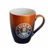 Cana ceramica Pufo Need Coffee, pentru ceai, cafea, suc, 360 ml, galben/albastru