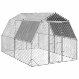 Cumpara ieftin Pui de gaina cu acoperis 2,5x4x2,25 m otel galvanizat